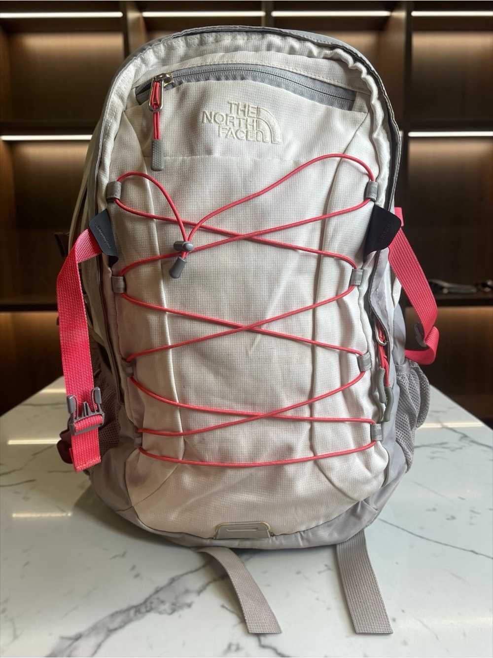 The North Face Womens Borealis Backpack Grey Pink Laptop Hiking Bag